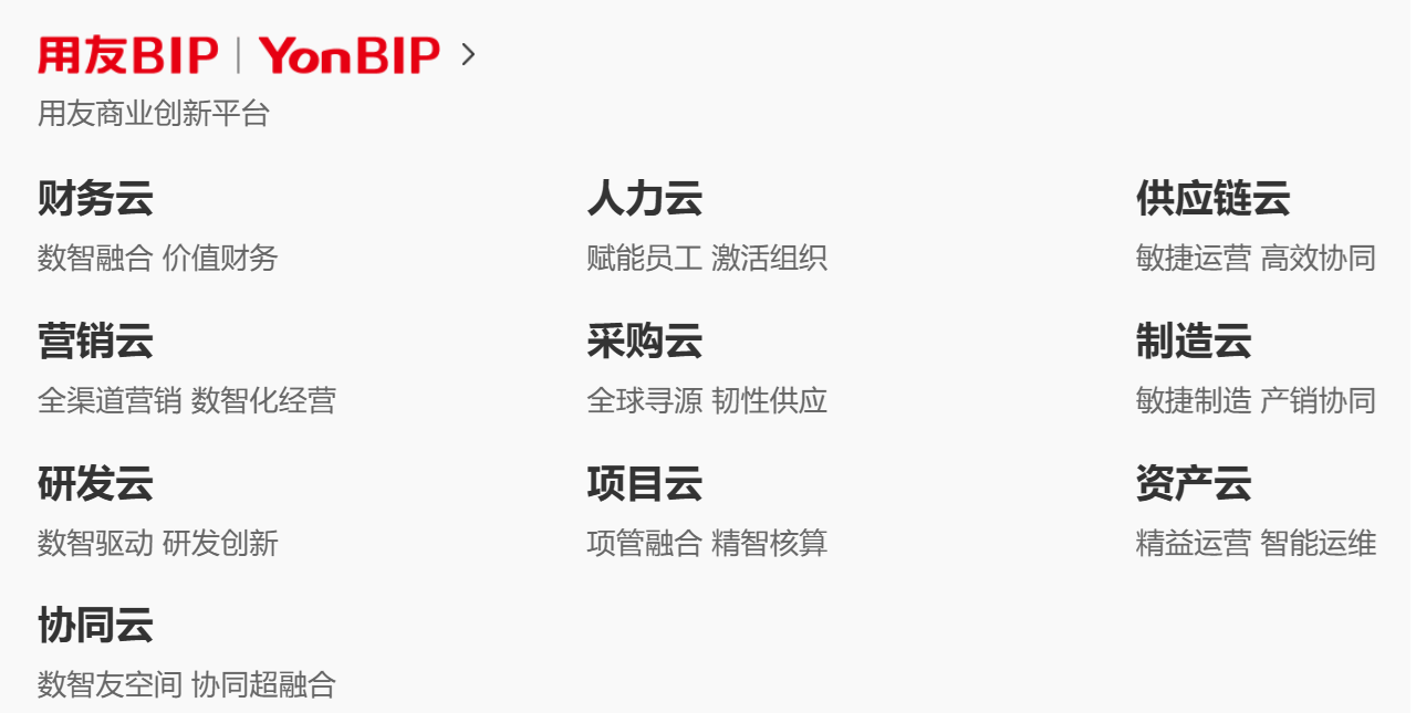 用友商業創新平臺BIP